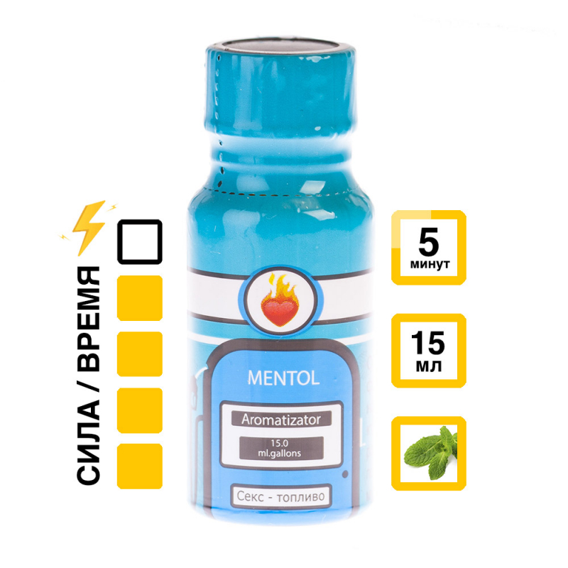 Попперс "ABC Mentol" средней мощности, с ароматом мяты, 15ml 